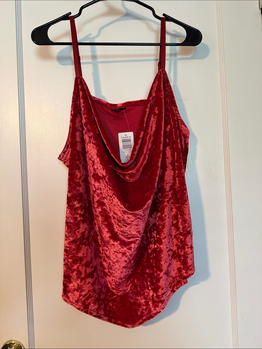 Torrid Red Velvet Cowl Neck Camisole Top size 3X